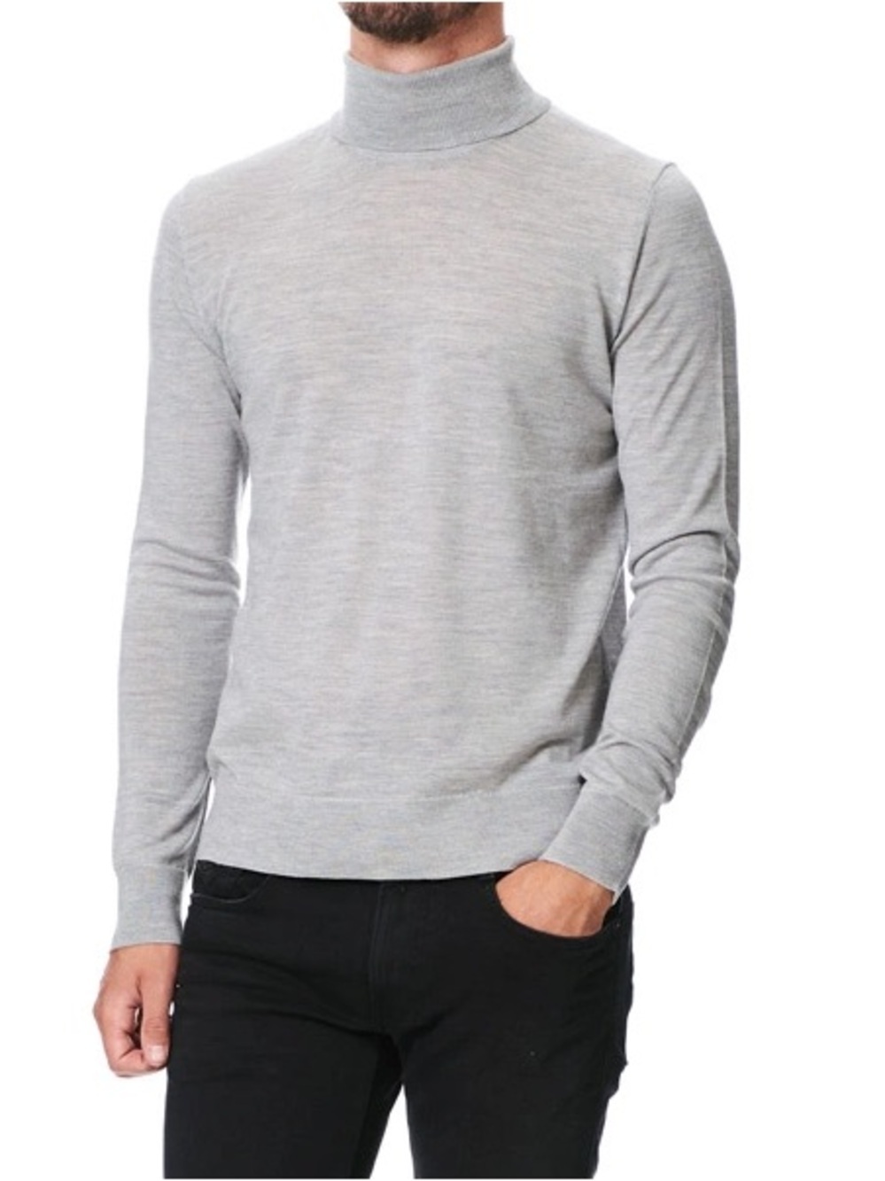 New Samsøe & Samsøe Flemming Superfine Merino Wool Rollneck Grey Melange sweater